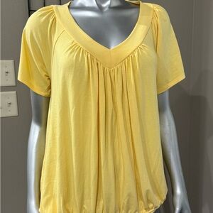 Yellow V-Neck Women's Top